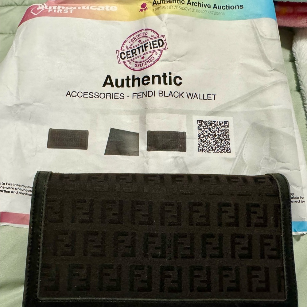 Fendi Black FF Logo Continental Wallet